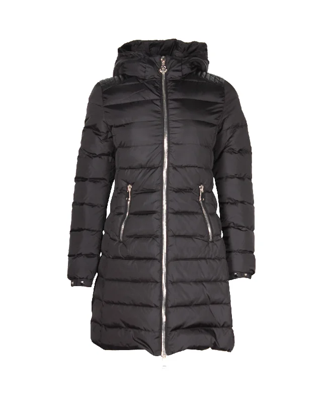 Reflective – Includes reflective elements for visibilityMoncler Long Down Coat in Black Nylon