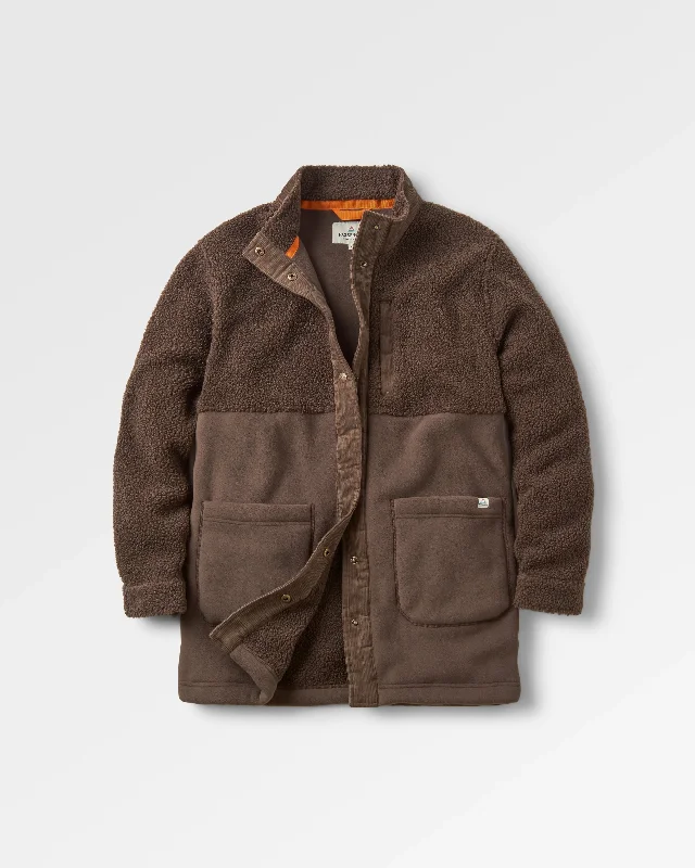 Military-inspired – Features like epaulets or button details that resemble military uniformsNash Recycled Fleece Jacket - Coffee