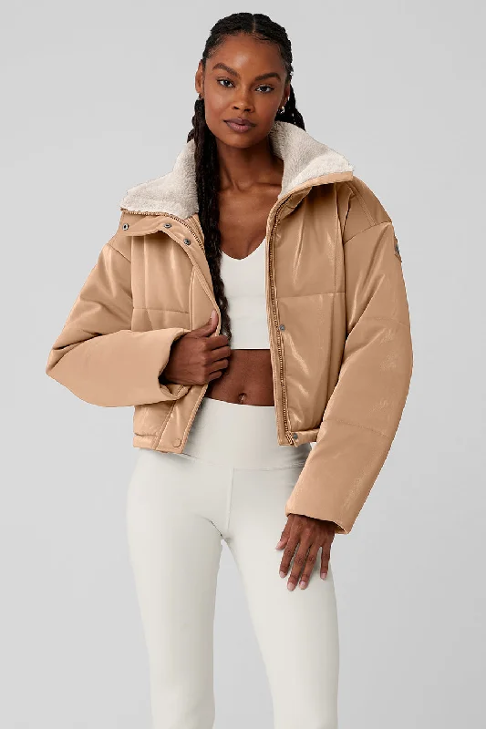 Double-breasted – Two rows of buttons for a stylish, structured lookOrion Cropped Puffer - Toasted Almond