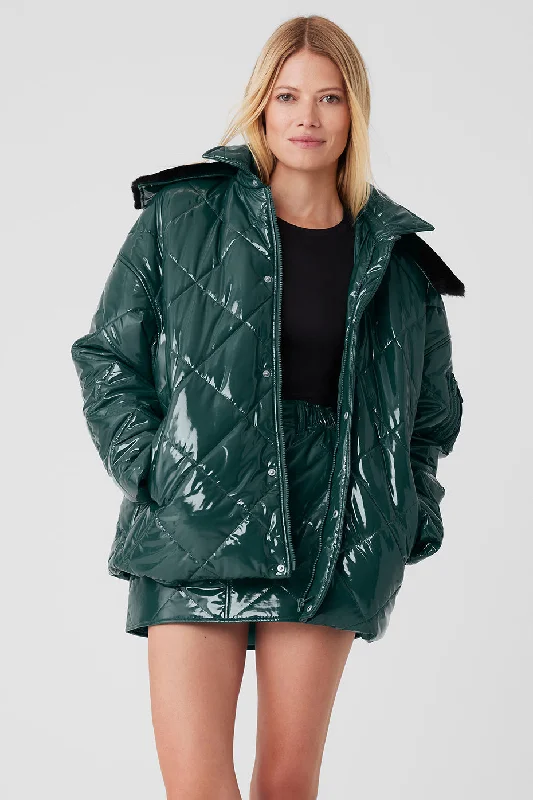 Puffer – Quilted jacket with insulation, often filled with down or synthetic materialSnomoto Puffer Jacket - Midnight Green