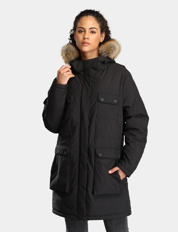 Cropped – Short in length, above the waistWomen's Heated Thermolite® Parka (4 Heating Zones) - Black