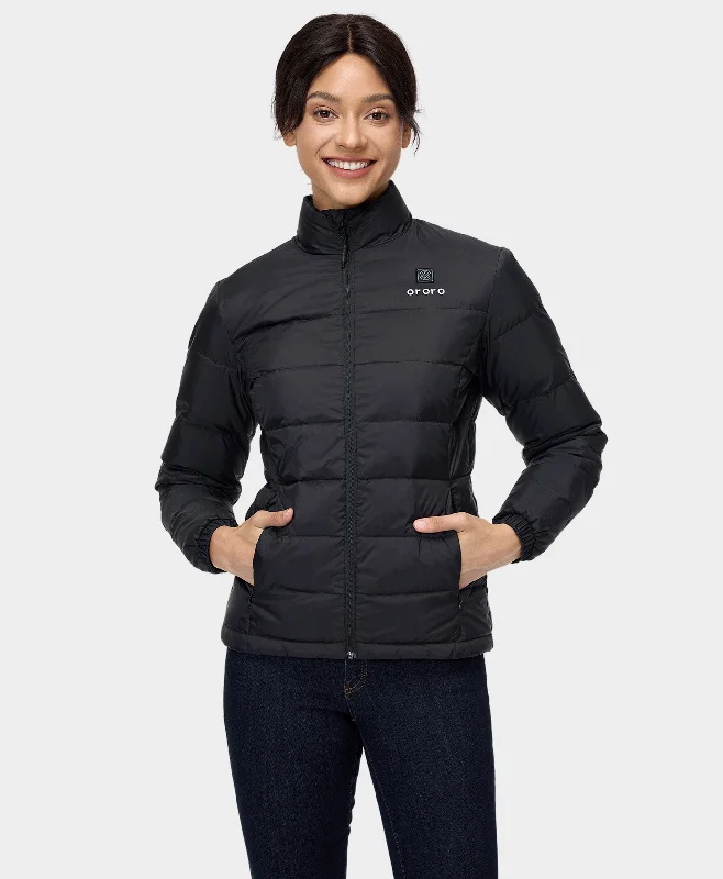 Lightweight – Thin, easy to wear, lightweight fabricWomen’s Heated Puffer Jacket - Black/Yellow