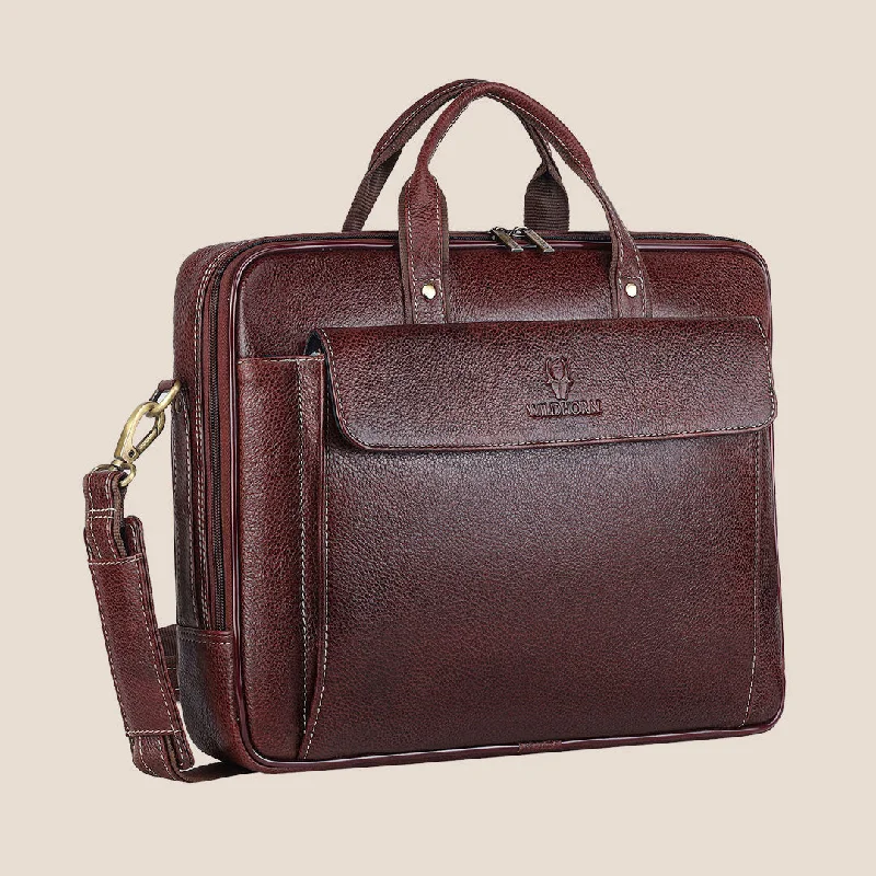 BRISBANE Leather Laptop Messenger Bag for Men