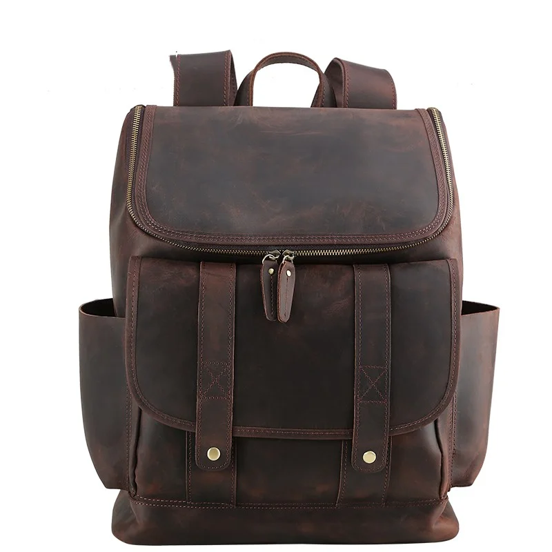 Business Vintage Laptop Leather Backpack