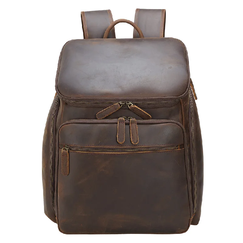 Dark Brown Genuine Leather Backpack Vintage (15.6 Inch Laptop)