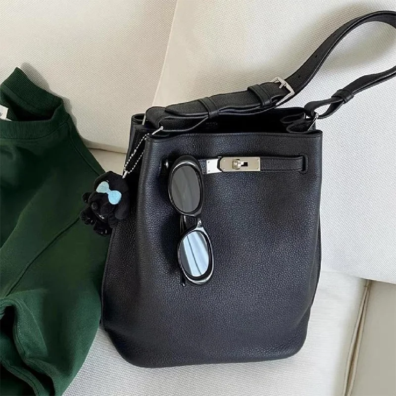 Top Grain Leather Inspired Kelly Bucket Bag