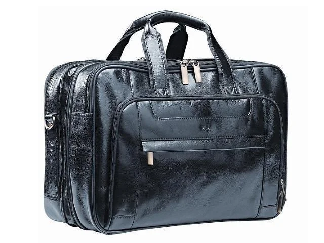 Nevada Genuine Leather Laptop Bag - Black