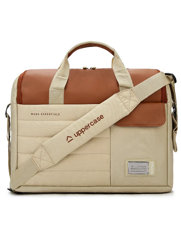 uppercase Omega 03 15" Laptop Messenger Bag Water Repellent Office Bag 14L Beige