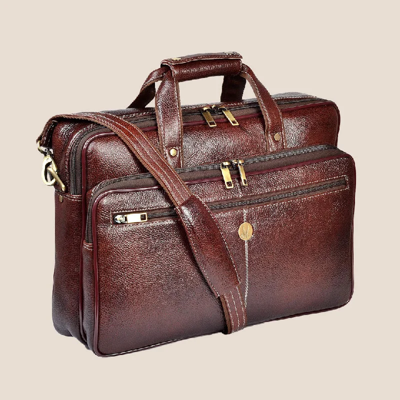 VERMONT Leather Laptop Messenger Bag for Men