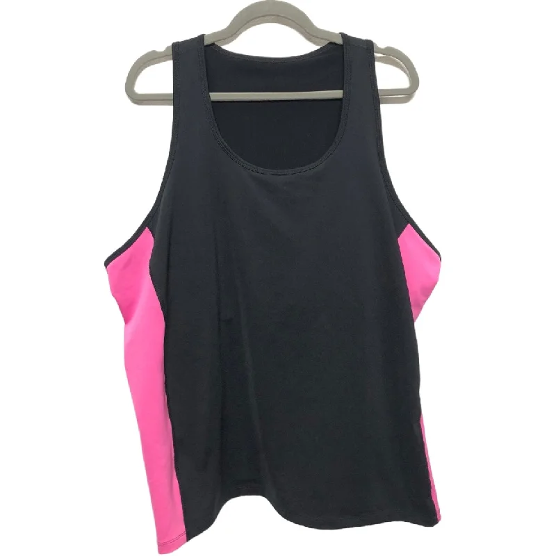 Cropped vest – Shortened length, typically above the waistBlack & Pink Athletic Tank Top Lauren By Ralph Lauren, Size 3x