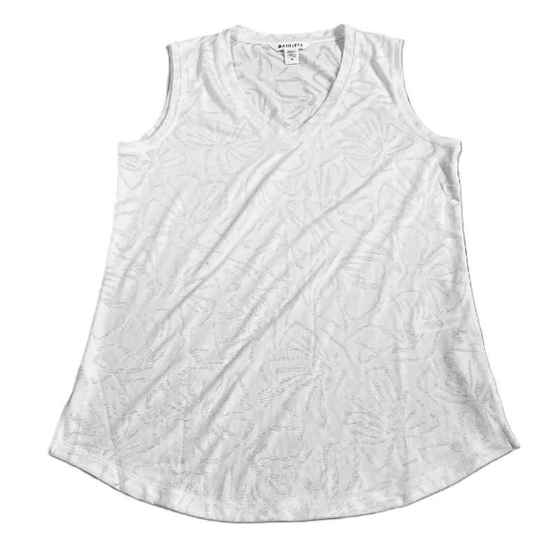 Mesh vest – Light, breathable vest made from mesh fabric, perfect for layering or workoutsWhite Athletic Tank Top By Athleta, Size: M