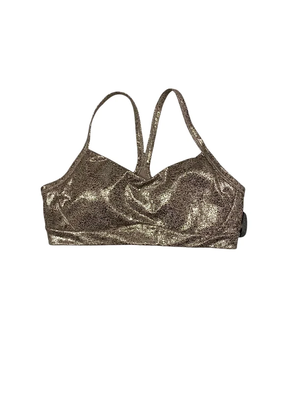 Crossover sports bra – Sports bra with a crossed strap design at the back, offering a stylish and supportive fit.Athletic Bra By Athleta In Gold, Size: S