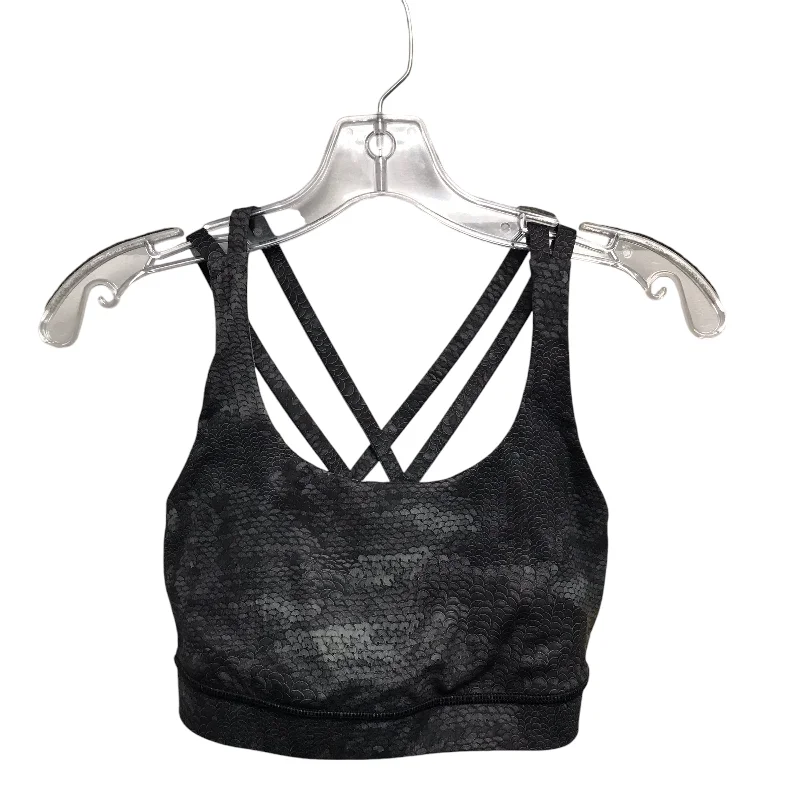 Breathable sports bra – Sports bra made from lightweight, moisture-wicking fabrics to keep the body cool and dry.Athletic Bra By Lululemon In Black & Grey, Size:S