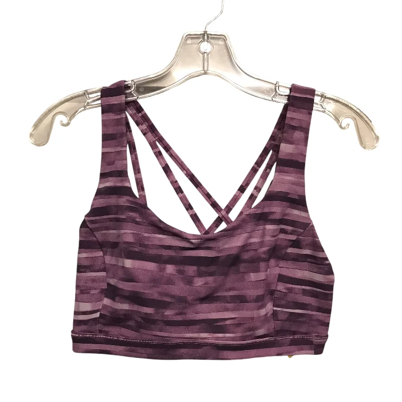 Crossover sports bra – Sports bra with a crossed strap design at the back, offering a stylish and supportive fit.Athletic Bra By Lululemon In Purple, Size:M