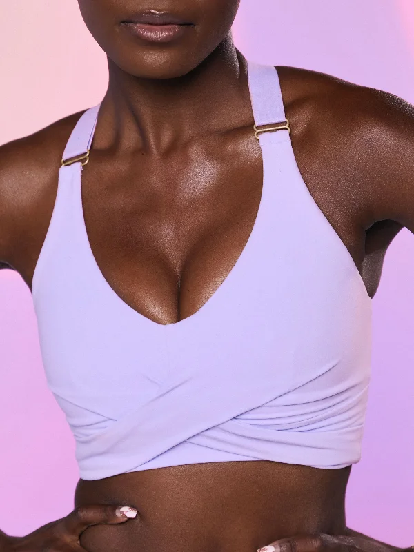 High-impact sports bra – Designed for high-intensity workouts or activities, providing maximum support.Candy Wrap Sports Bra - Lavender Haze