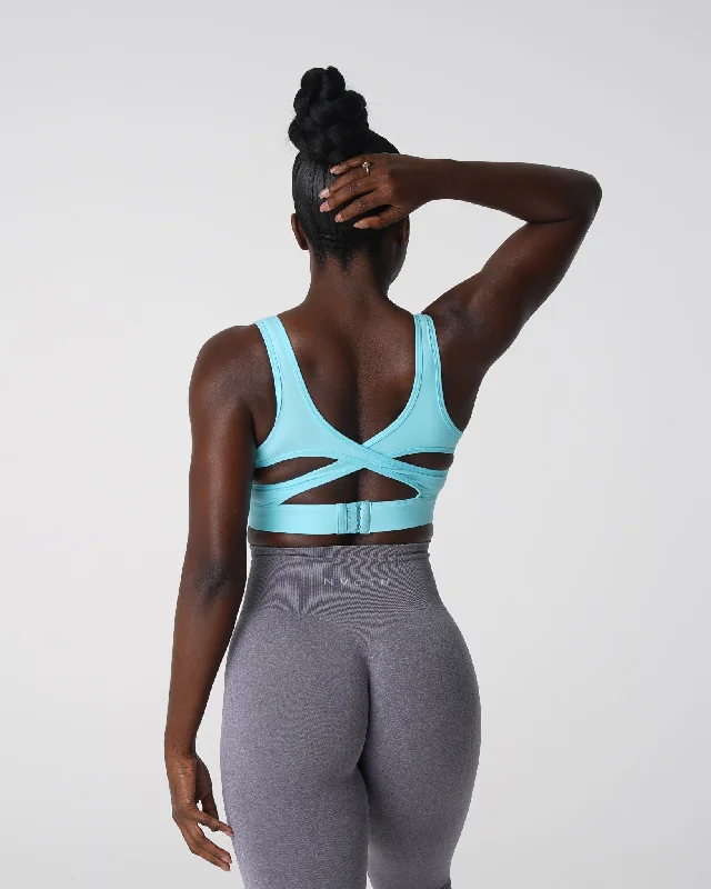 Activewear sports bra – Sports bra designed not only for performance but also for wearing as part of stylish athleisure outfits.Capri Blue Allure Bra