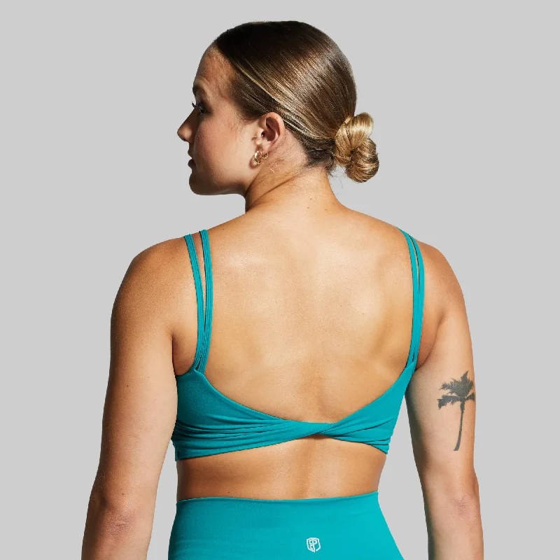 Padded sports bra – Sports bra with soft, removable padding for extra comfort and shape.Don't Get It Twisted Sports Bra (Emerald)