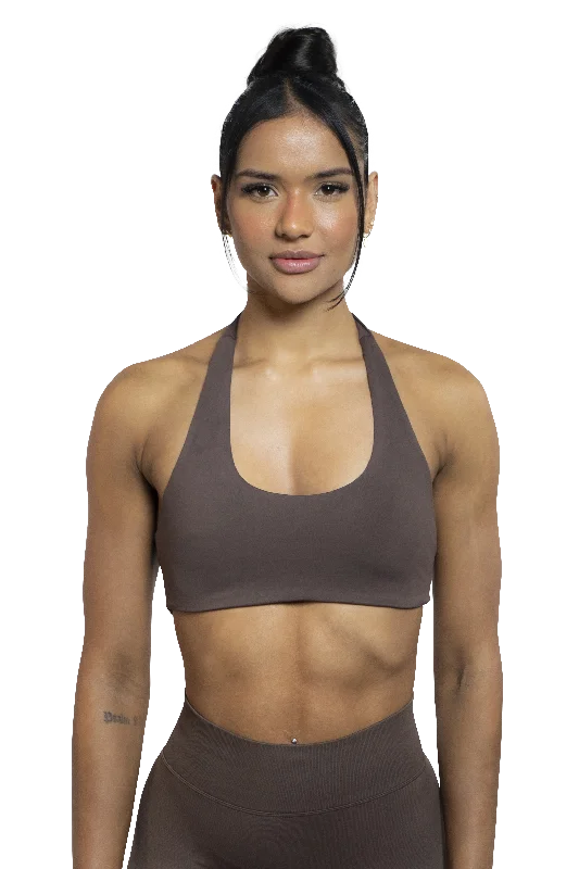 Maternity sports bra – Sports bra designed for pregnant women, offering extra support and flexibility for changing bodies.ELEVATE CROP - ESPRESSO