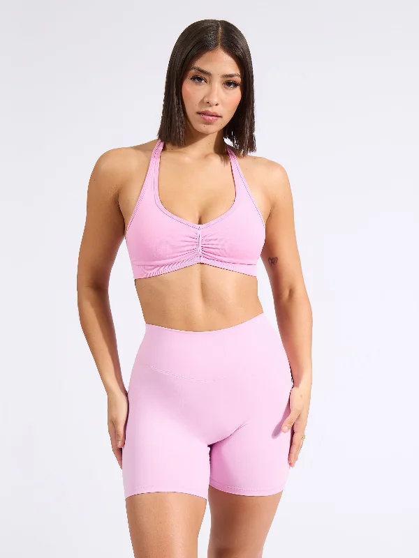 Seamless sports bra – Sports bra made without seams for a smooth, chafe-free fit.Halter Seamless Sports Bra - Lover Pink