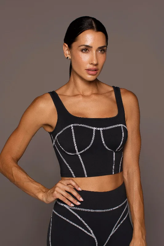 Mesh sports bra – Sports bra with mesh panels or details, promoting airflow and breathability during intense workouts.Incite Bustier