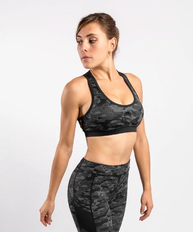 Compression tank sports bra – Combination of a tank top and sports bra, providing full coverage and support for the upper body.Venum Power 2.0 Sport Bra - For Women - Urban digital camo