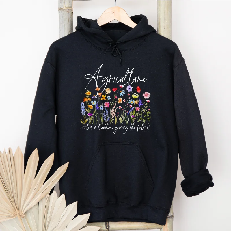 Sherpa-lined hoodie – Hoodie lined with faux sheepskin (Sherpa) for extra warmthAgriculture Rooted in Tradition Flower Hoodie (S-3XL) Unisex - Multiple Colors!