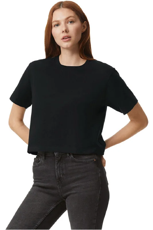 Fitted – Snug, form-fitting styleAmerican Apparel Womens Fine Jersey Boxy Short Sleeve Crewneck T-Shirt - Black