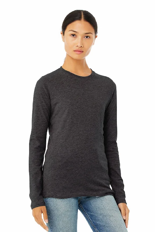 Pima cotton – Soft, high-quality cotton for a luxurious feelBella + Canvas Womens Jersey Long Sleeve Crewneck T-Shirt - Heather Dark Grey