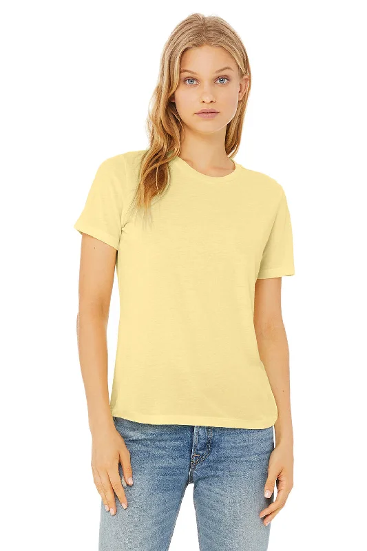 V-neck – V-shaped neckline for a more flattering lookBella + Canvas Womens Short Sleeve Crewneck T-Shirt - Pale Yellow