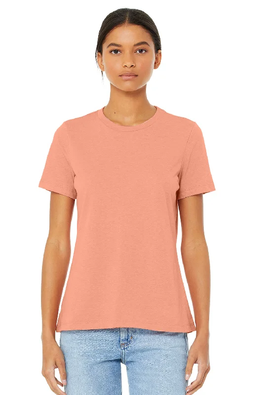 Vented hem – Slits or small openings at the bottom of the T-shirt for a relaxed fitBella + Canvas Womens Short Sleeve Crewneck T-Shirt - Sunset Orange