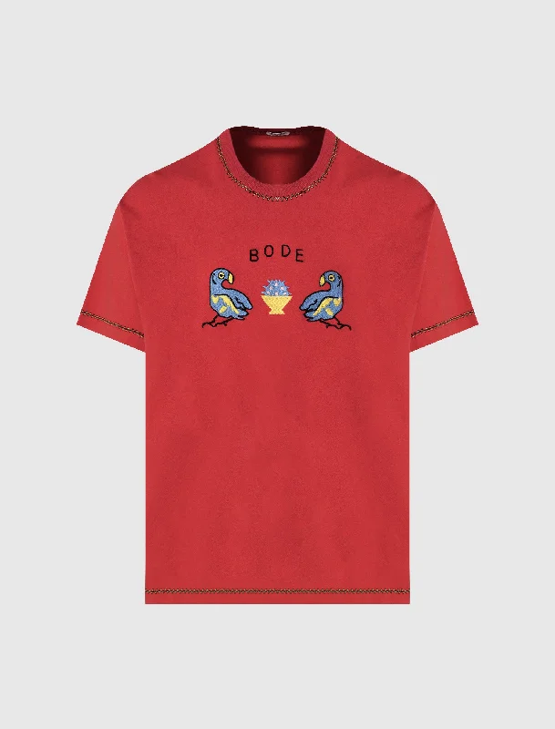 Ruffled – T-shirt with frills or ruffles at the sleeves or hemTWIN PARAKEET TEE