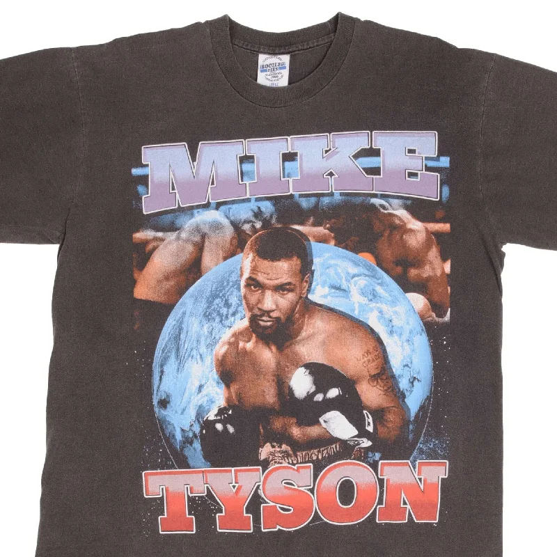 Faded – Pre-washed or faded look for a vintage vibeBOOTLEG BOXING TEE SHIRT MIKE TYSON IF YOU CANT BEAT THEM BITE EM LARGE