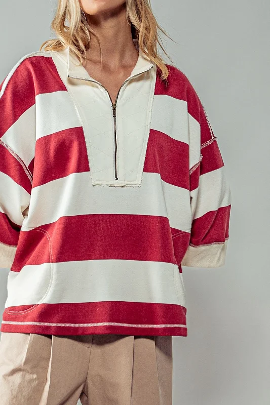 Merino wool – Soft, fine wool for warmth and breathabilityBreezy Striped Pullover