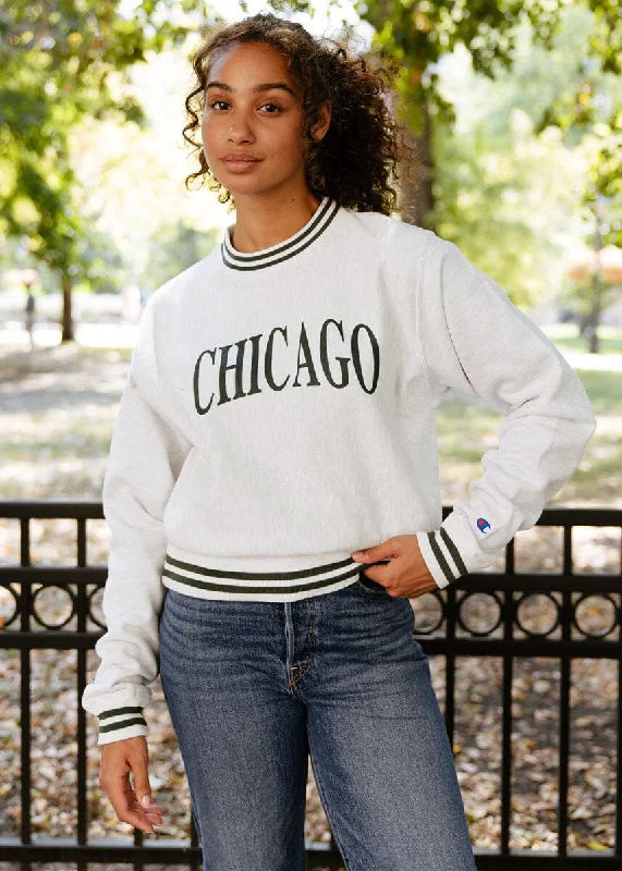 Cable knit – Featuring textured, braided patternsChicago Champion Striped Rib Crewneck - Green