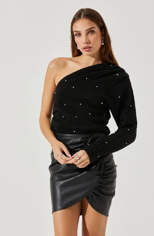 Long sleeve – Full-length sleevesCosima Embellished One Sleeve Sweater