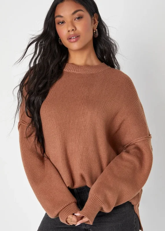 Cable knit – Featuring textured, braided patternsCoziest Option Oversized Pullover - Toffee