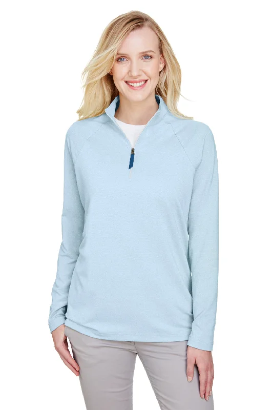 Puffer hoodie – Hoodie with a padded or quilted design, offering more insulationDevon & Jones Womens CrownLux Clubhouse Performance Moisture Wicking 1/4 Zip Sweatshirt - Ocean Blue