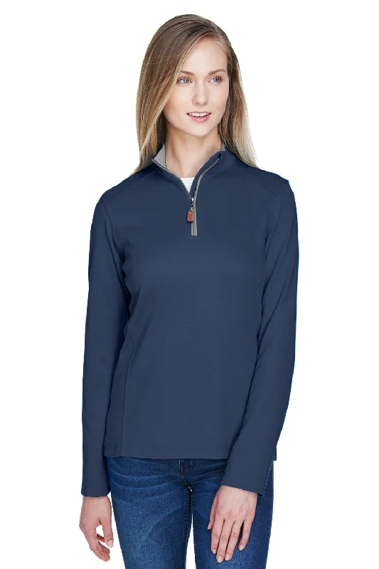 Tie-dye hoodie – Hoodie with a colorful, patterned design created through tie-dye techniquesDevon & Jones Womens DryTec20 Performance Moisture Wicking 1/4 Zip Sweatshirt - Navy Blue