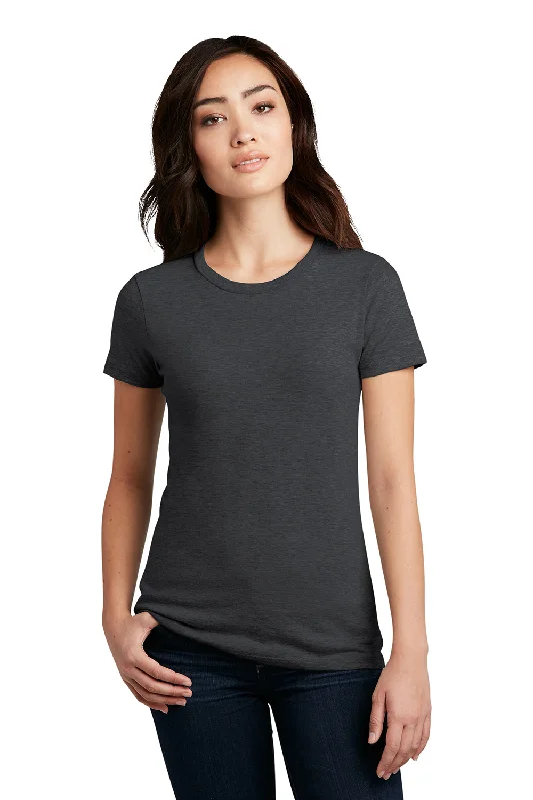 Vented hem – Slits or small openings at the bottom of the T-shirt for a relaxed fitDistrict Womens Perfect Blend Short Sleeve Crewneck T-Shirt - Heather Charcoal Grey