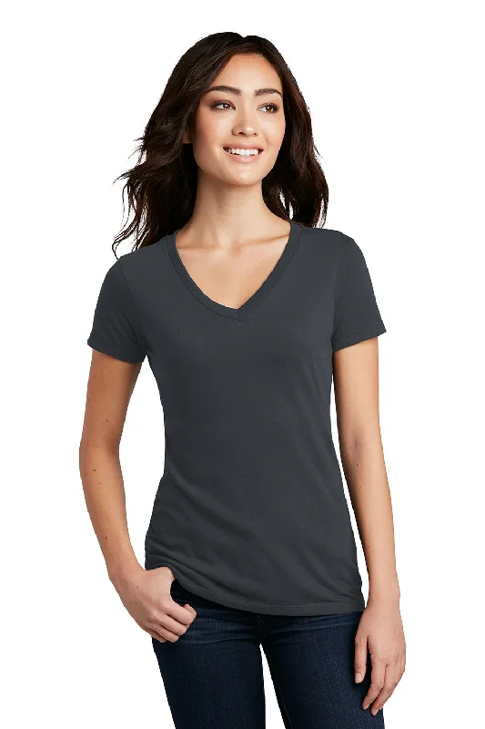 Henley – T-shirt with a buttoned placket (usually a few buttons near the collar)District Womens Perfect Blend Short Sleeve V-Neck T-Shirt - Charcoal Grey