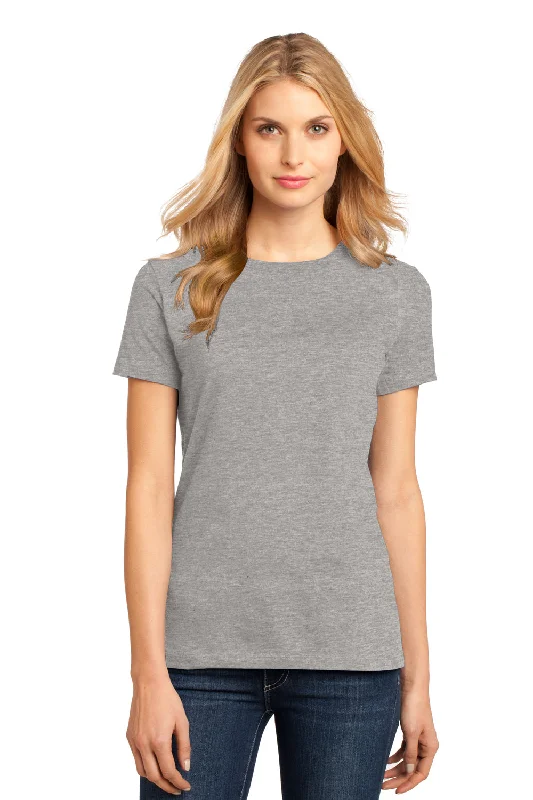 Plain/basic – Solid color, no graphics or designsDistrict Womens Perfect Weight Short Sleeve Crewneck T-Shirt - Heather Steel Grey