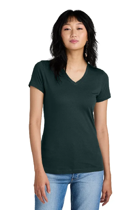 Asymmetrical – Uneven hem or design, adds a modern twistDistrict Womens Perfect Weight Short Sleeve V-Neck T-Shirt - Rainforest Green