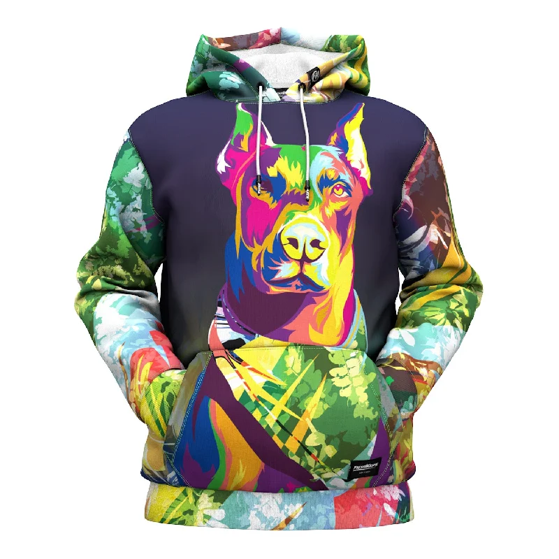 Tie-dye hoodie – Hoodie with a colorful, patterned design created through tie-dye techniquesDobermann Hoodie