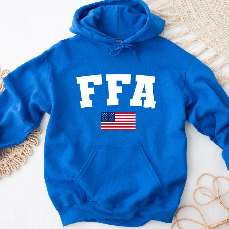 Raglan sleeve hoodie – Hooded sweatshirt with diagonal seam lines extending from the collarFFA Flag Hoodie (S-3XL) Unisex - Multiple Colors!