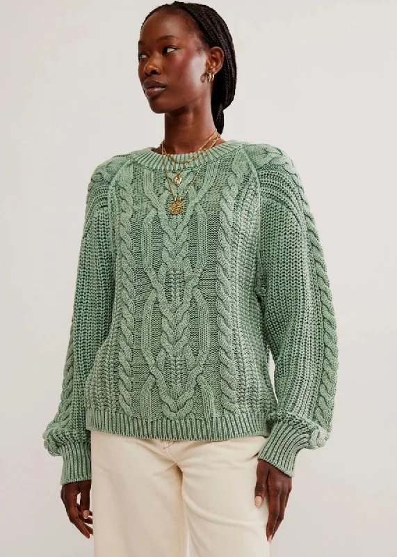 Long sleeve – Full-length sleevesFrankie Cable Sweater - Sea Spray