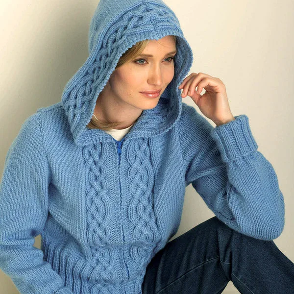 Fair Isle – Traditional, colorful patterns, often associated with Nordic designsFree Bernat Cosy Cable Hooded Cardigan Knit Pattern