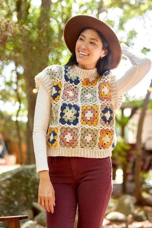 Shawl collar – Soft, wide collar for a draped effectFree Granny Square Crochet Vest Pattern