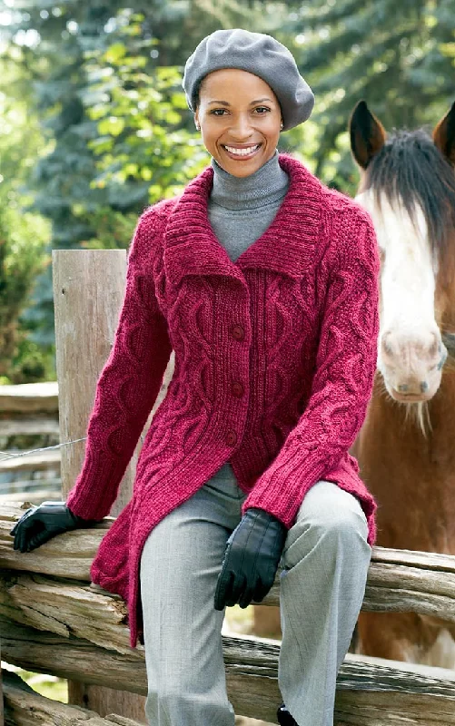 Ribbed – Sweater with textured, vertical stripesFree Long Cabled Cardigan Knit Pattern