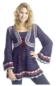 Cardigan – Open-front sweater, often buttoned or with a tieFree Renaissance Tunic Crochet Pattern