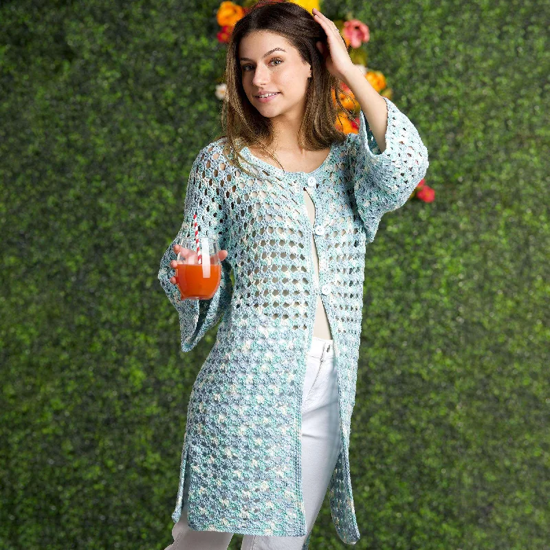 Drop shoulder – Sleeves that hang lower than the shoulder seam for a relaxed fitFree Summer Cardigan Pattern